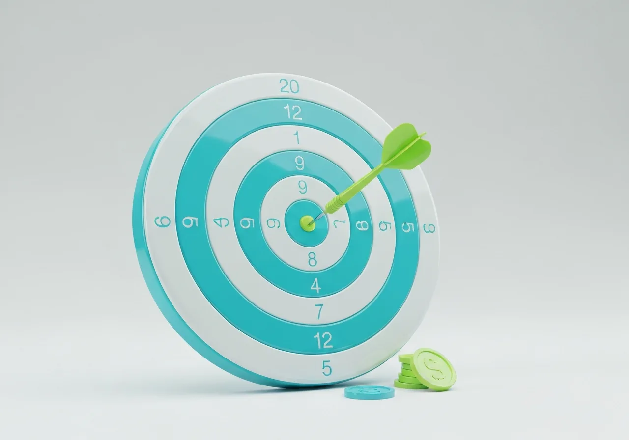 An arrow hitting the centre of a target, representing ads aimed precisely at ready-to-buy Kent customers