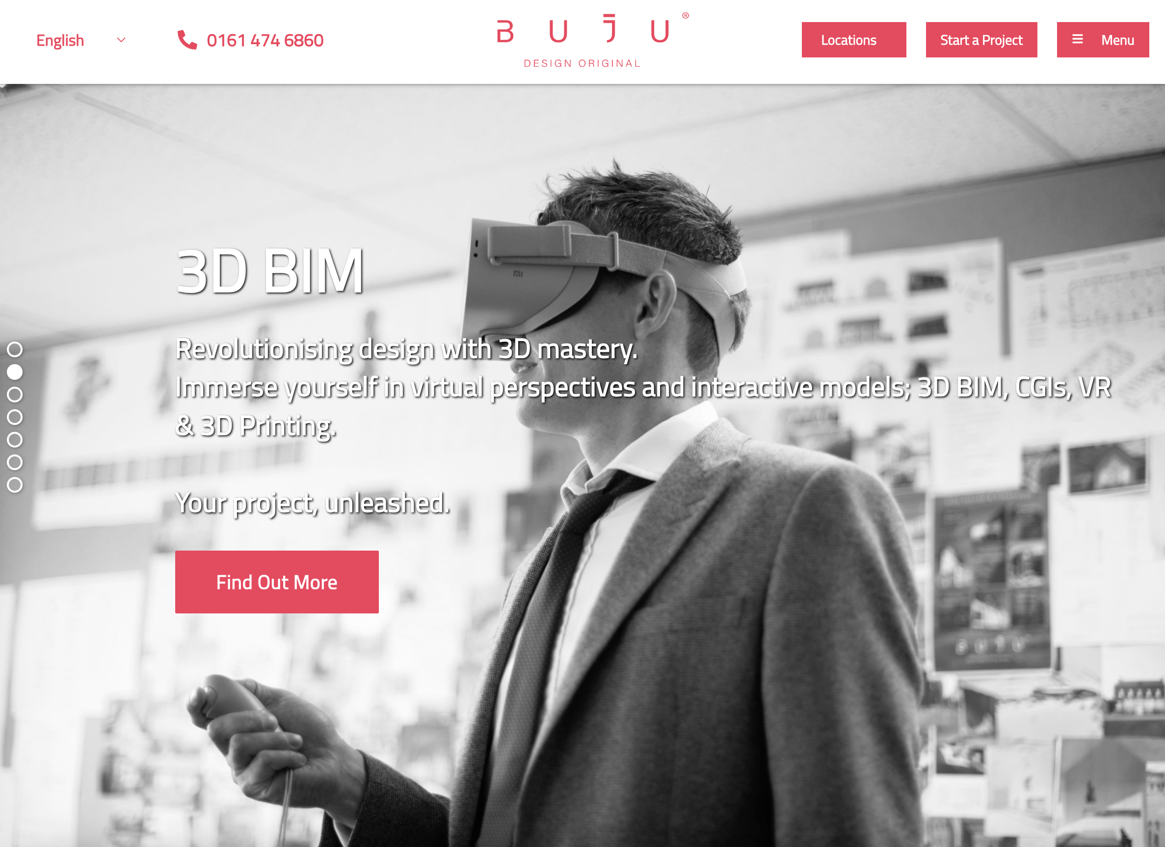 The Buju Architects website homepage after the Holo Digital redesign